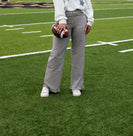 Things Between Striped Ruffle Hem Pants in Black