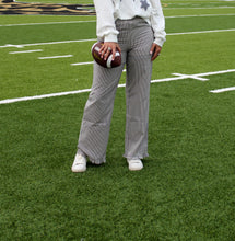 Load image into Gallery viewer, Things Between Striped Ruffle Hem Pants in Black
