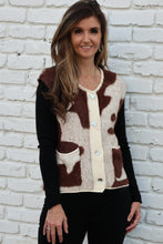 Load image into Gallery viewer, Sunday Edition Textured Sweater Vest in Cream-Brown Animal
