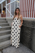 Load image into Gallery viewer, Things Between Linen Blend Polka Dot Maxi Dress in Cream
