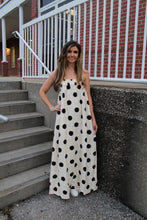 Load image into Gallery viewer, Things Between Linen Blend Polka Dot Maxi Dress in Cream
