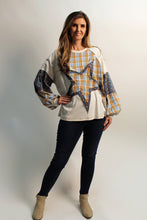 Load image into Gallery viewer, Easel Mix n Match Star Patched Top in Ecru
