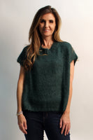 Wishlist Solid Color Mohair Sweater Vest in Forest