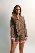 Load image into Gallery viewer, ee:some Leopard Print Lace Trimmed Lounge Set in Leopard
