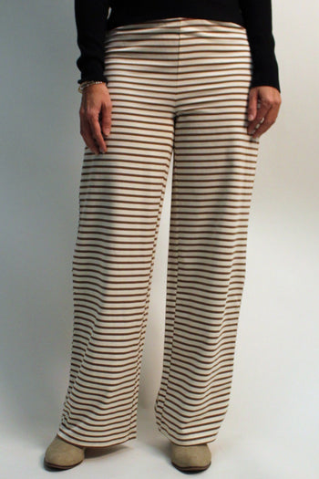 Things Between Knit Striped Loungewear Pants in Ivory Multi