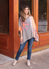 Load image into Gallery viewer, BlueVelvet OVERSIZED Mixed Color Block Patched Top in Slate

