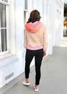 FATE OVERSIZED Knit Hooded Sweater in Oatmeal Multi