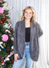 Load image into Gallery viewer, be cool Solid Color Sweater Knit Cardigan in Charcoal
