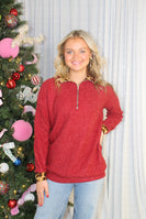 Sew in Love Textured Knit Top with Contrasting Leopard Print Details in Burgundy