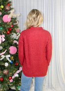 Sew in Love Textured Knit Top with Contrasting Leopard Print Details in Burgundy