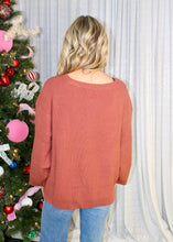Load image into Gallery viewer, J.nna Contrasting Knit Floral Patched Sweater Top in Apricot
