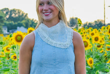 Load image into Gallery viewer, J.nna Embroidered and Lace Multi Purpose Hair Scarf in Cream
