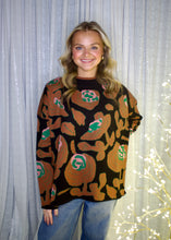 Load image into Gallery viewer, Jodifl Floral Print Knit Sweater in Black

