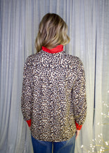 Load image into Gallery viewer, Jodifl Textured  Leopard Top with Contrasting Ruffles in Red/Animal
