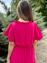 Load image into Gallery viewer, Haptics Solid Color Fit and Flare Maxi Dress in Fuchsia
