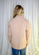 be cool Solid Color Fuzzy Knit Cardigan in Mocha Mousse