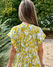 Load image into Gallery viewer, Umgee Floral Print V Neck Midi Dress in Mustard Mix
