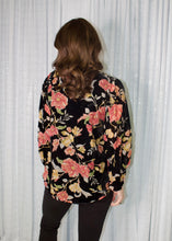 Load image into Gallery viewer, Jodifl Floral Print Velvet Top in Black
