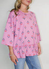 Load image into Gallery viewer, Easel Floral Print Terry Knit Top in Dusty Rose
