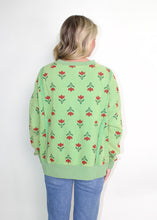 Load image into Gallery viewer, Easel French Terry Vintage Floral Print Sweatshirt in Apple Green
