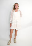 BaeVely Floral Print Mini Dress in Cream