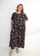 BlueVelvet Star Patch Maxi Dress in Black