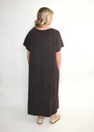 BlueVelvet Star Patch Maxi Dress in Black
