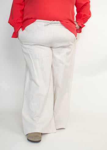 STITCH & Co. Woven Linen Blend Pants in Natural