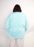 STITCH & Co OVERSIZED Mineral Washed Top in Washed Aqua