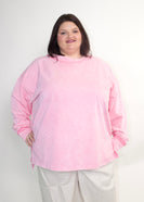 STITCH & Co OVERSIZED Mineral Washed Top in Washed BubbleGum Pink