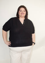 Load image into Gallery viewer, STITCH &amp; Co. Lightweight Knit Sweater in Black
