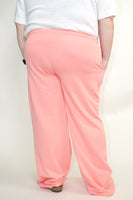 STITCH & Co. Solid Color Knit Pants in Coral
