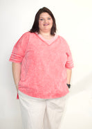 STITCH & Co. Mineral Washed Top in Washed Coral