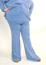 Load image into Gallery viewer, STITCH &amp; Co. Ribbed Knit Pants in Washed Denim Blue
