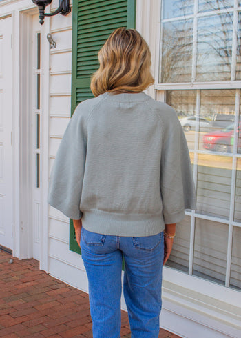 FATE Solid Color Knit Sweater in Milky Green
