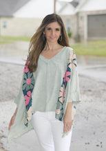 Load image into Gallery viewer, Oli &amp; Hali Oversized Panel Top with Daisy Patches in Mint Shirts &amp; Tops Oli &amp; Hali   
