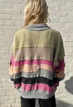 Load image into Gallery viewer, Oli &amp; Hali Color Block Pullover Top in Sage Combo
