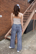 Load image into Gallery viewer, FATE Faux Denim Print French Terry Knit Pants in Denim Blue
