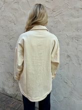 Load image into Gallery viewer, Peach Love Sequin Nutcracker Corduroy Shacket in Cream
