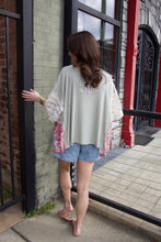 Load image into Gallery viewer, POL Rose Embroidered Knit Poncho Top in Sage
