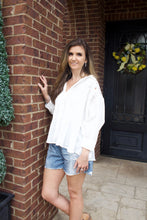 Load image into Gallery viewer, FATE Textured and Embroidered OVERSIZED Wing Sleeve Top in Ivory
