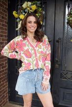 Load image into Gallery viewer, FATE Bold Floral Print Knit Cardigan in Beige Multi
