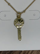 Lauren Kenzie CZ Diamond Key Necklace in Gold