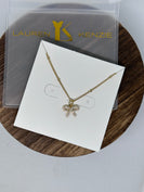 Lauren Kenzie CZ "AARON BOW" Necklace in Gold