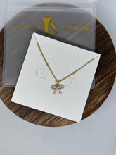 Load image into Gallery viewer, Lauren Kenzie CZ "AARON BOW" Necklace in Gold
