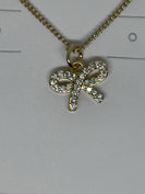 Lauren Kenzie CZ "AARON BOW" Necklace in Gold