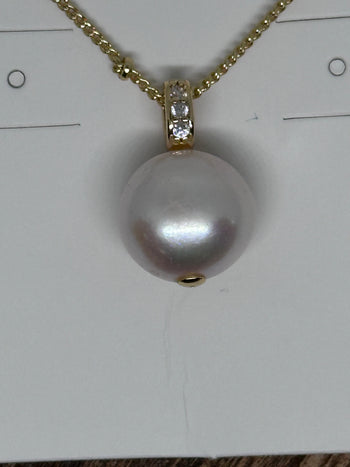 Lauren Kenzie CZ Pearl Necklace in Clear