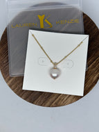 Lauren Kenzie CZ Pearl Necklace in Clear