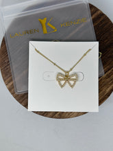 Load image into Gallery viewer, Lauren Kenzie "KATE" Bow Necklace in Gold

