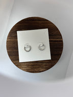 Lauren Kenzie CZ Huggie Hoop Earrings in Silver